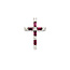 Pendant Cross .51ctw Diamonds 1.00ctw Ruby 14kw 1x.75" 123060161