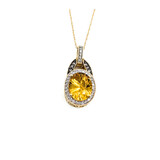  Pendant LeVian .20ctw Diamonds 1.2ct Citrine 14ky 18" 122120127