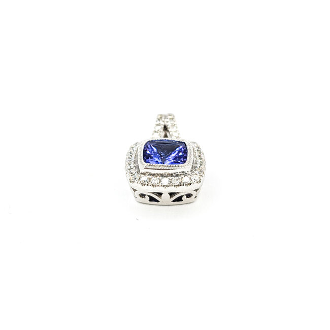 Pendant Drop .21ctw Diamonds .97ct Tanzanite 14kw 17x10mm 123110137