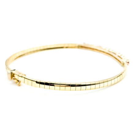 Bracelet .21ctw Round Diamonds .24ctw Ruby 14ky Omega 6.5" 3mm 224083252