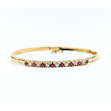  Bracelet .21ctw Round Diamonds .24ctw Ruby 14ky Omega 6.5" 3mm 224083252