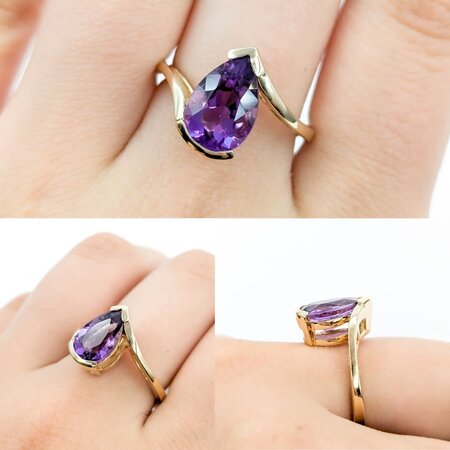 Ring 2.70ct Pear Amethyst 14ky sz8 224080152
