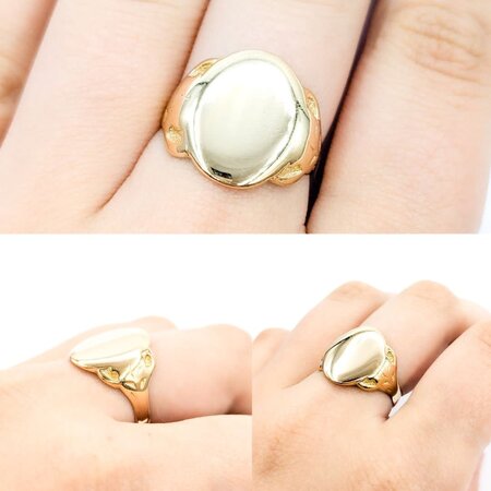 Ring Signet Mid Century 10ky sz7 224080751