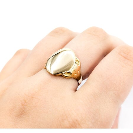 Ring Signet Mid Century 10ky sz7 224080751