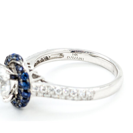 Ring .36ctw Diamonds .62ctw Sapphire  CZ Ctr 14kw Sz7 123050125