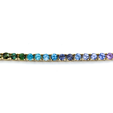 Bracelet 8ctw Round Multi Stone 14ky 7.25" mm 224083251