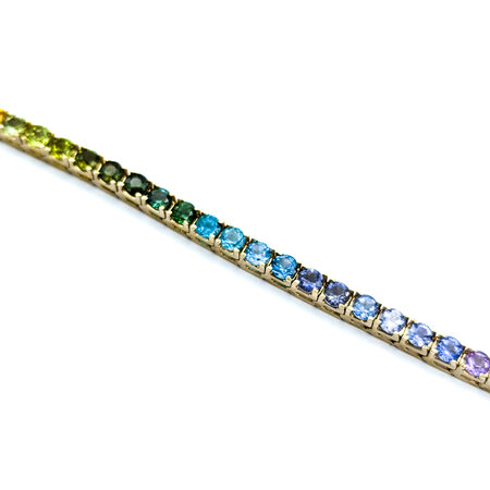 Bracelet 8ctw Round Multi Stone 14ky 7.25" mm 224083251