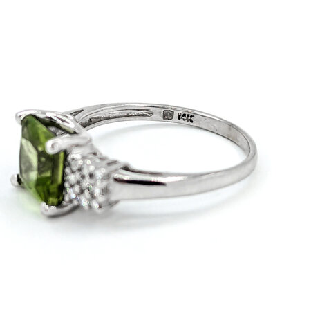 Ring .18ctw Round Diamonds 1.80ct Peridot 14kw sz6.75 224070180