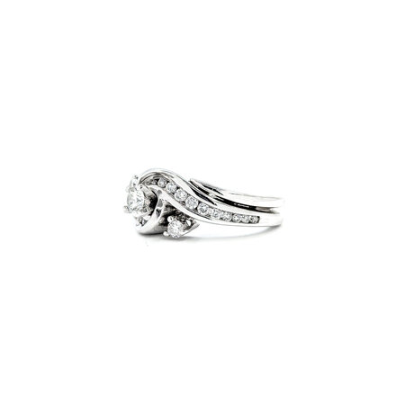 Ring Engagement Set Soldered Engagement .15ct Round Diamond .25ctw Diamonds 14kw sz5.5 224080300