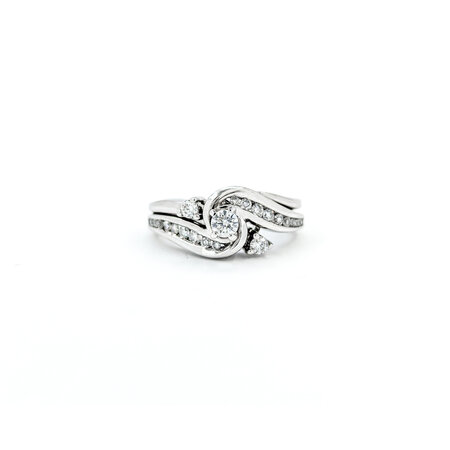 Ring Engagement Set Soldered Engagement .15ct Round Diamond .25ctw Diamonds 14kw sz5.5 224080300