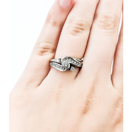 Ring Engagement Set Soldered Engagement .15ct Round Diamond .25ctw Diamonds 14kw sz5.5 224080300