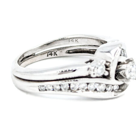 Ring Engagement Set Soldered Engagement .15ct Round Diamond .25ctw Diamonds 14kw sz5.5 224080300