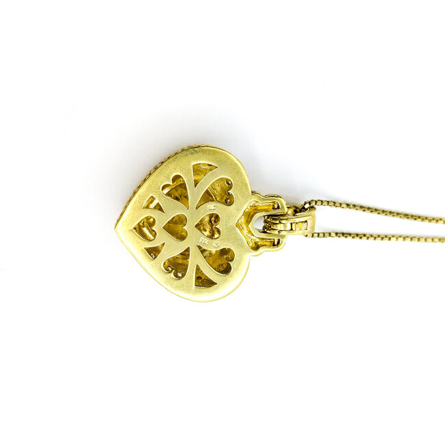 Pendant Judith Ripka .60ctw Round Diamonds Canary Crystal 38x28mm 18ky/14ky Chain 15"" 224081251