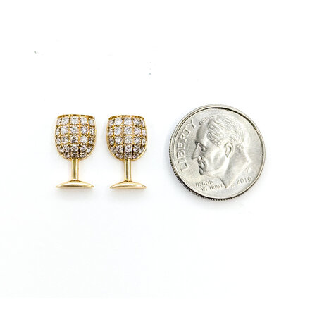 Earrings Wine Glasses .55ctw Diamonds 14ky 13.5x7.5mm 122100143