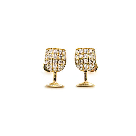 Earrings Wine Glasses .55ctw Diamonds 14ky 13.5x7.5mm 122100143