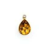  Pendant .10ctw Diamond 7ct Citrine 18ky .86x.7" 123060014