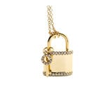  Pendant Lock & Key .17ctw Diamonds 14ky 18" 123060184