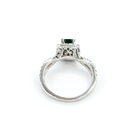 Ring .75ctw Round Diamonds .96ct Emerald 14kw Sz7 10x10mm 124060180