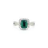  Ring .75ctw Round Diamonds .96ct Emerald 14kw Sz7 10x10mm 124060180