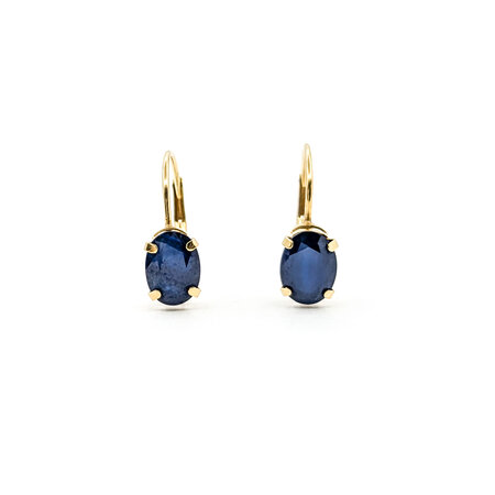 Earrings Lever Back 2.20ctw Oval Sapphires 14x5mm 14ky 224084152