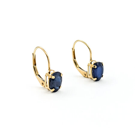 Earrings Lever Back 2.20ctw Oval Sapphires 14x5mm 14ky 224084152