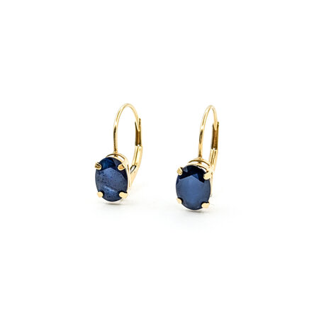 Earrings Lever Back 2.20ctw Oval Sapphires 14x5mm 14ky 224084152