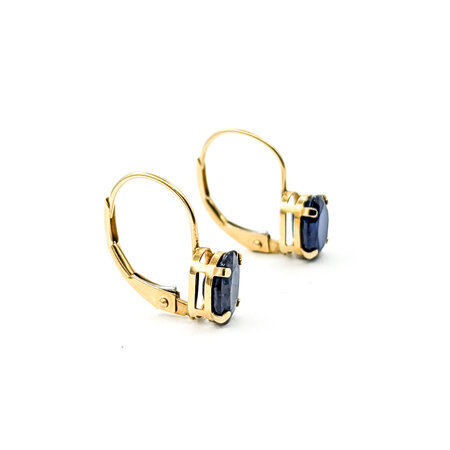 Earrings Lever Back 2.20ctw Oval Sapphires 14x5mm 14ky 224084152