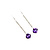 Earrings Dangle .10ctw Round Diamonds French Wire 2.80ctw Amethyst 45x9.5mm 14kw 224084155