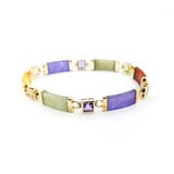  Bracelet Jade,Amethyst,Garnet,Peridot,Citrine 14ky Multi Color 7.25" 7.5mm 224083524