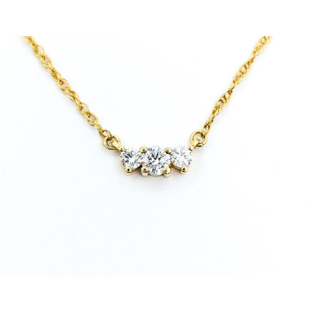 Necklace 3 Stone .50ctw Round Diamonds 14ky 16.5" 1.5mm 224082001