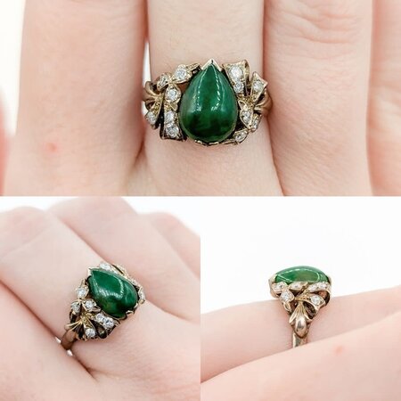 Ring .25ctw VS2 10x8mm 10x8mm Jade 14kw Sz6.5 222060102