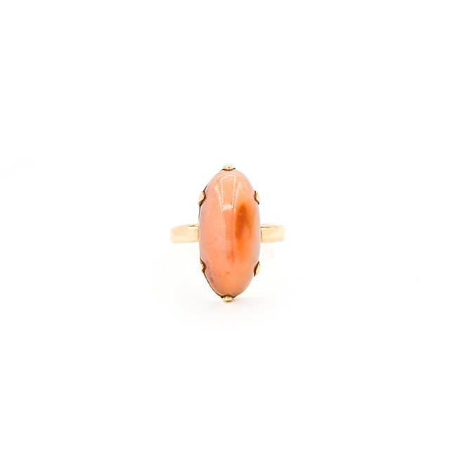 Ring Vintage 20x9mm Stone 14ky Sz6 223040096