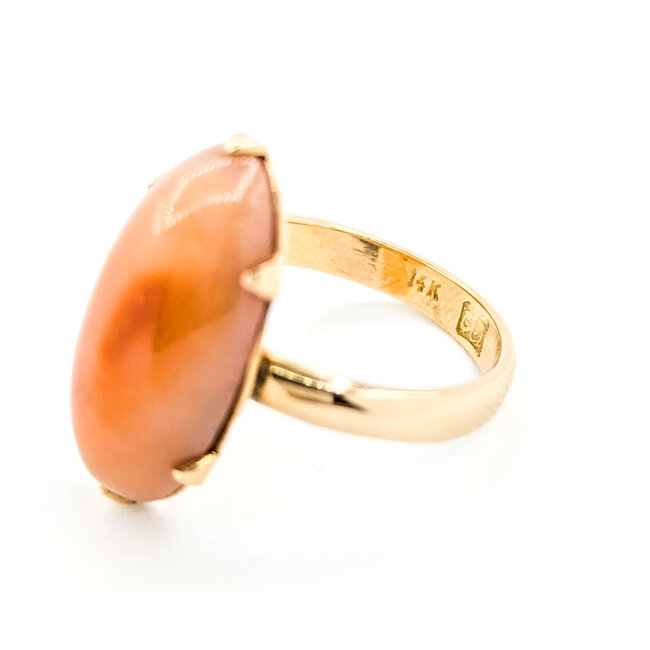 Ring Vintage 20x9mm Stone 14ky Sz6 223040096