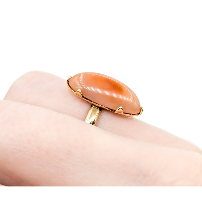 Ring Vintage 20x9mm Stone 14ky Sz6 223040096