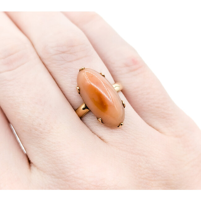 Ring Vintage 20x9mm Stone 14ky Sz6 223040096