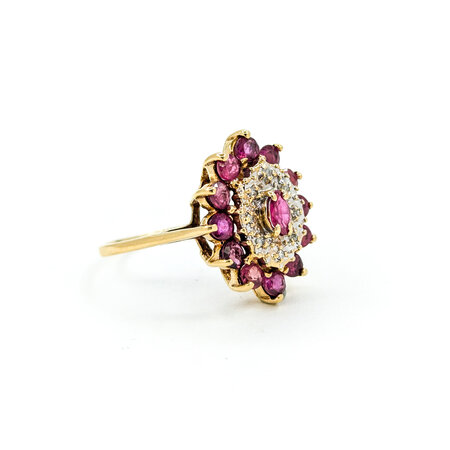 Ring .02ctw Round Diamonds 1.02ctw Ruby 10ky sz8 224080163