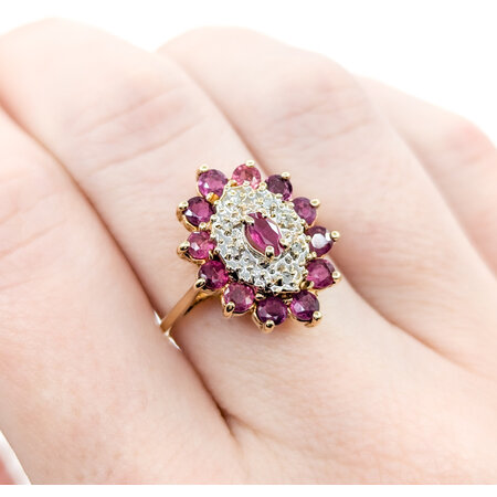 Ring .02ctw Round Diamonds 1.02ctw Ruby 10ky sz8 224080163