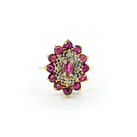 Ring .02ctw Round Diamonds 1.02ctw Ruby 10ky sz8 224080163