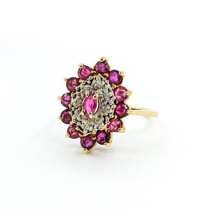 Ring .02ctw Round Diamonds 1.02ctw Ruby 10ky sz8 224080163