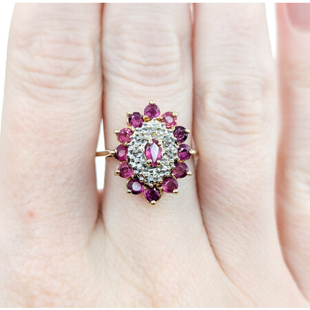 Ring .02ctw Round Diamonds 1.02ctw Ruby 10ky sz8 224080163