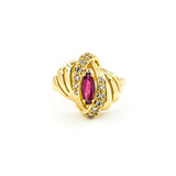  Ring .12ctw Round Diamonds .29ct Ruby 14ky sz5.25 224080160