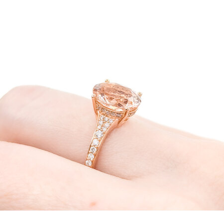 Ring Effy .25ctw Round Diamonds 3.20ct Morganite 18kr sz7 224080164