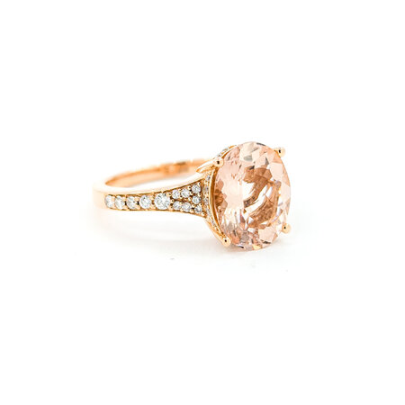 Ring Effy .25ctw Round Diamonds 3.20ct Morganite 18kr sz7 224080164