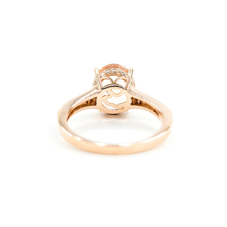 Ring Effy .25ctw Round Diamonds 3.20ct Morganite 18kr sz7 224080164