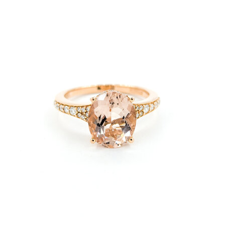 Ring Effy .25ctw Round Diamonds 3.20ct Morganite 18kr sz7 224080164