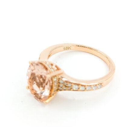 Ring Effy .25ctw Round Diamonds 3.20ct Morganite 18kr sz7 224080164