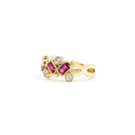 Ring Effy .30ctw Round Diamonds .75ctw Ruby 14ky sz6.25 224080165