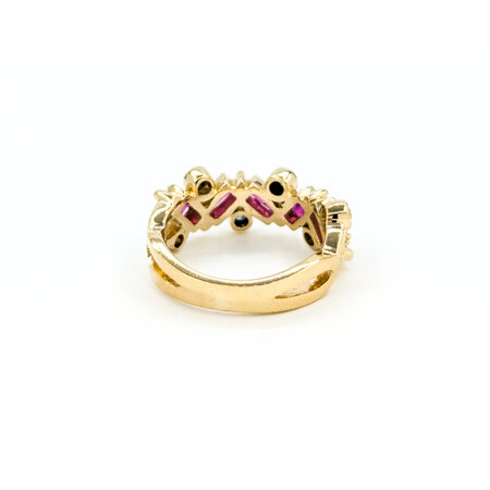 Ring Effy .30ctw Round Diamonds .75ctw Ruby 14ky sz6.25 224080165