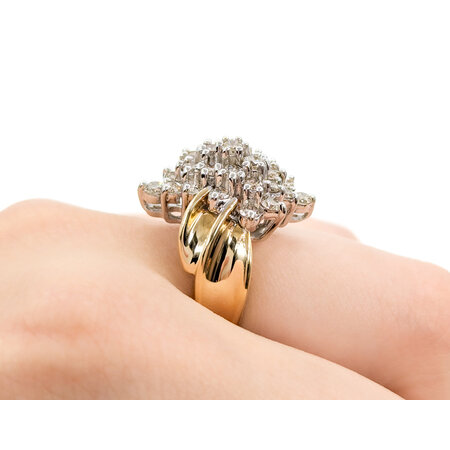 Ring Cocktail 1.00ctw Round Diamonds 10ky sz7.5 224080004