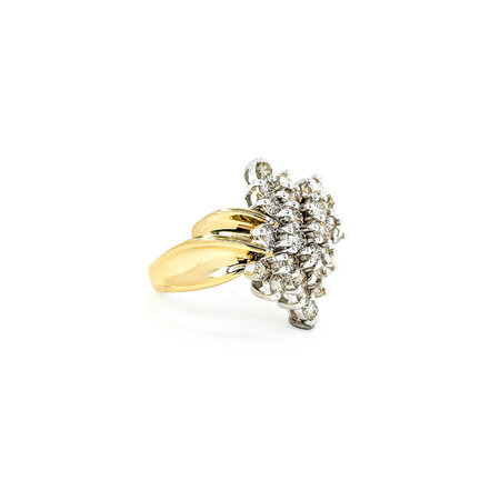 Ring Cocktail 1.00ctw Round Diamonds 10ky sz7.5 224080004